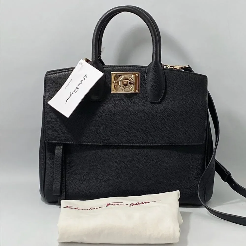 Salvatore Ferragamo Studio Bag Small Leather Satchel